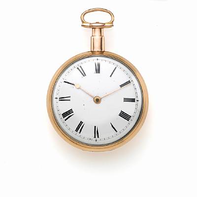 Milward, London. An 18k gold open face fusee pocket watch with duplex escapement