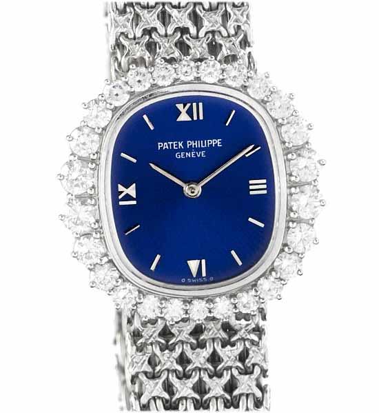 Patek Philippe. A fine lady's 18ct white gold diamond set bracelet watch
