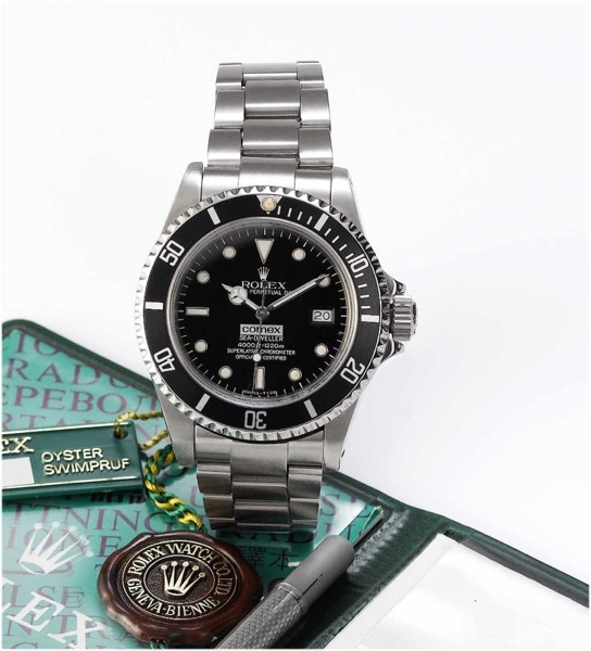 Rolex. A rare stainless steel automatic centre seconds divers watch made for Comex together with original certificate, bracelet-setting tool and fitted box