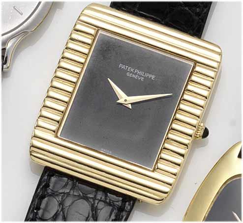Patek Philippe. A fine 18ct gold rectangular wristwatch