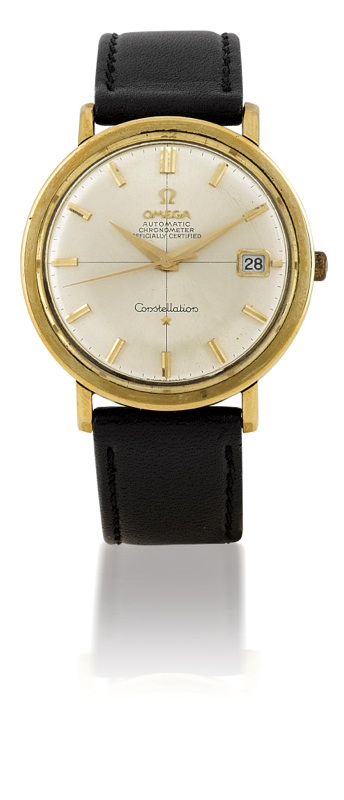 Omega. A gold plated automatic wristwatch with date