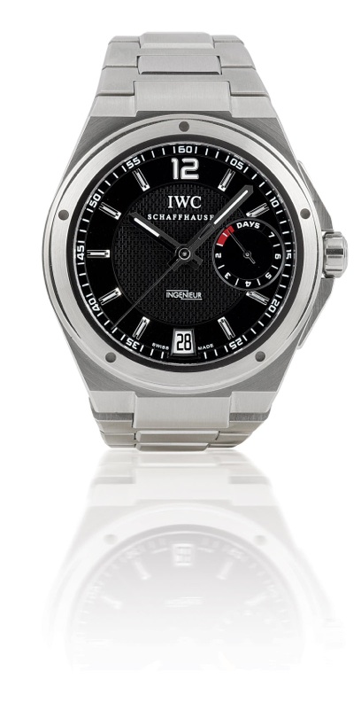 IWC. A fine stainless steel oversized automatic wristwatch with calendar and power reserve