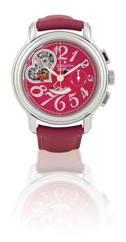 Zenith. A fine stainless steel automatic wristwatch with chronograph and power reserve