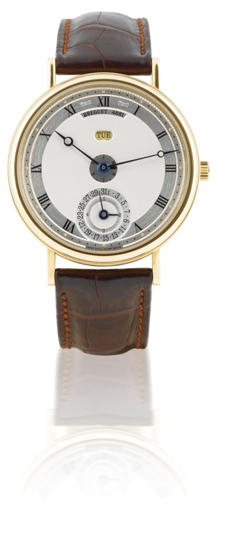 Breguet. A fine and rare 18ct gold automatic wristwatch with perpetual calendar