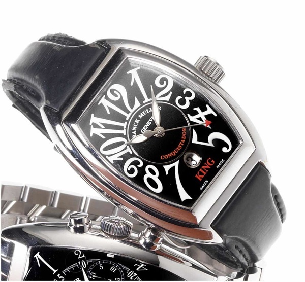Franck Muller. A fine stainless steel automatic centre seconds calendar wristwatch