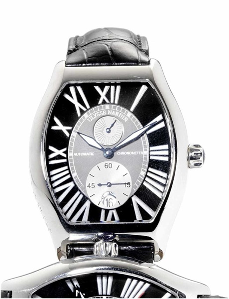 Ulysse Nardin. A fine stainless steel automatic calendar wristwatch with power reserve