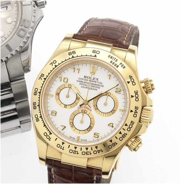 Rolex. A fine 18ct gold automatic chronograph wristwatch