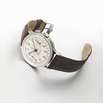 Rolex. An unusual stainless steel anti-magnetic chronograph wristwatch