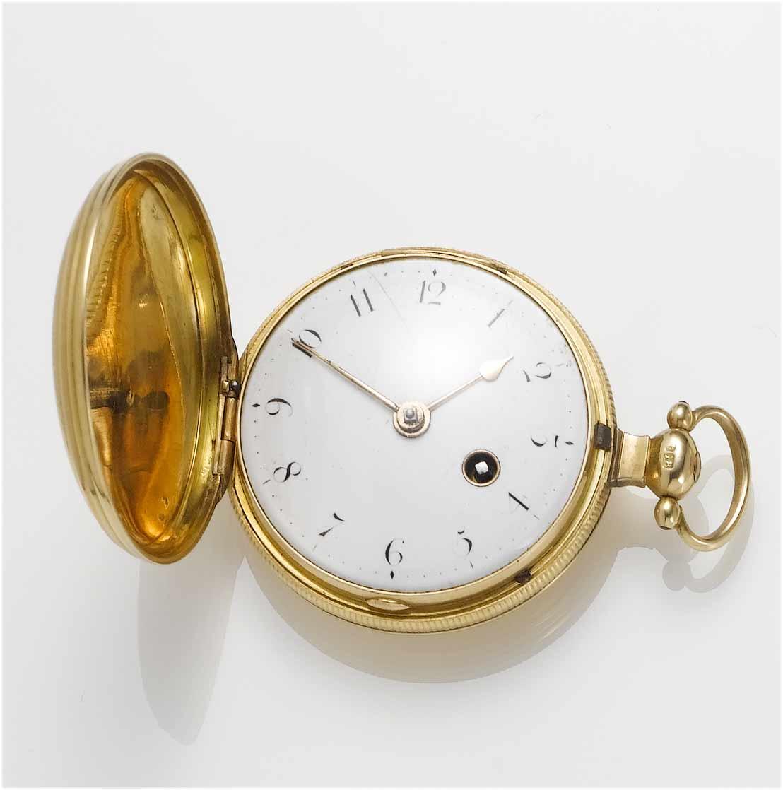 Frans Lambert. An 18ct gold full hunter pocket watch