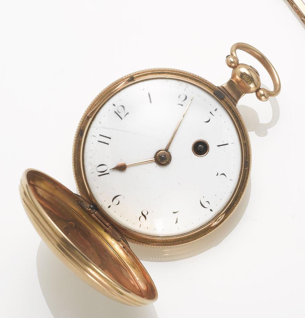 Frans Lambert. An 18ct gold full hunter pocket watch