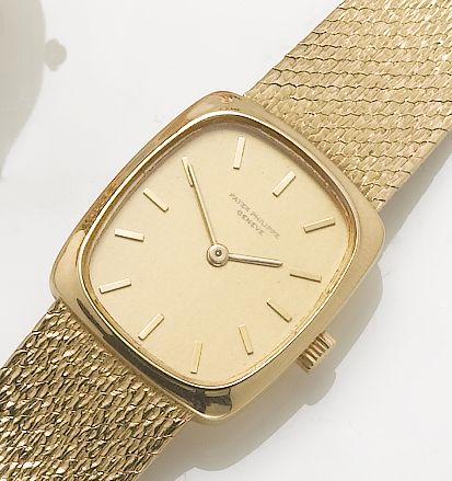 Patek Philippe. A lady's 18ct gold bracelet watch