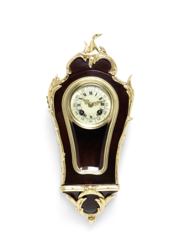 A late 19th century French tortoiseshell and ormolu wall clock
