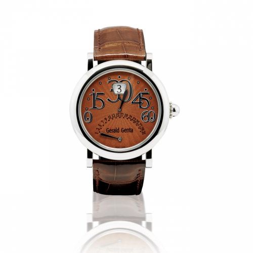 Gerald Genta. A very fine stainless steel automatic bi-retrograde wristwatch