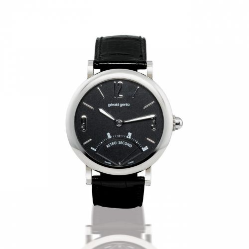 Gerald Genta. A very fine stainless steel automatic retro second wristwatch