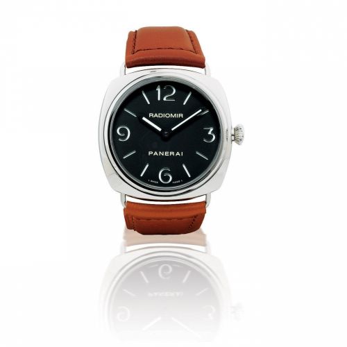 Officine Panerai. A fine stainless steel manual wind limited edition wristwatch