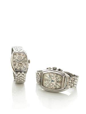 Franck Muller. A fine and rare platinum automatic centre seconds perpetual calendar bracelet watch with moon phases