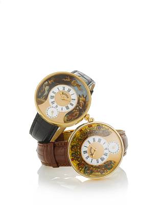 Krone. A fine and rare limited edition 18k gold automatic calendar wristwatch together with fitted box