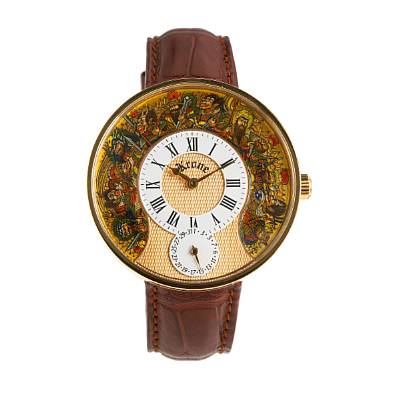 Krone. A fine and rare limited edition 18k gold automatic calendar wristwatch together with fitted box and certificate