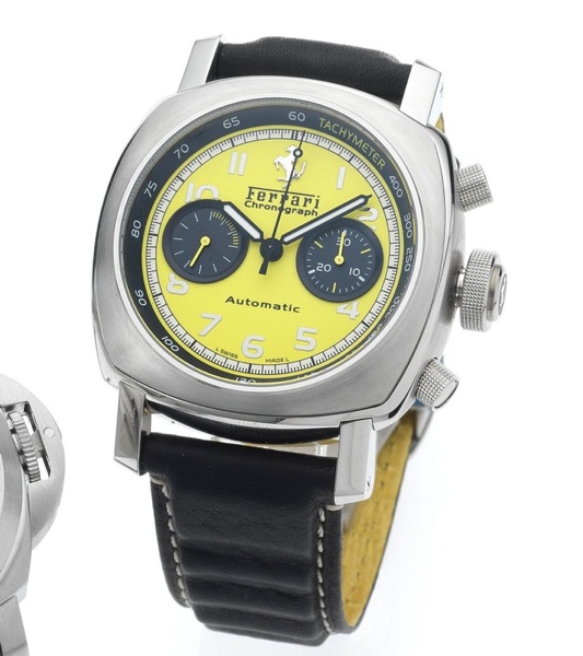 Panerai. A fine stainless steel limited edition automatic chronograph wristwatch with fitted presentation box