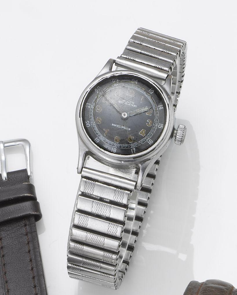 Swiss. A mid size stainless steel wristwatch