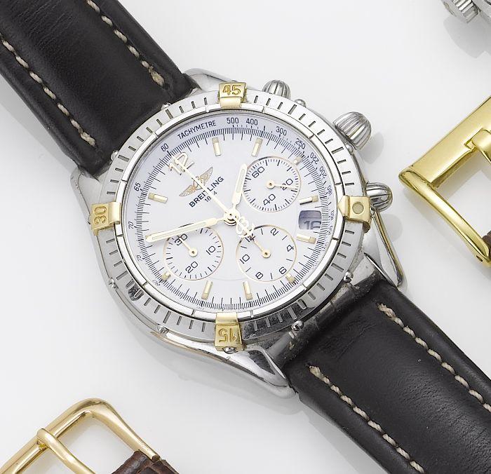 Breitling. A stainless steel automatic calendar chronograph wristwatch