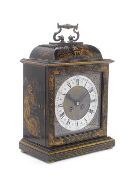 A late 19th century French chinoiserie bracket clock