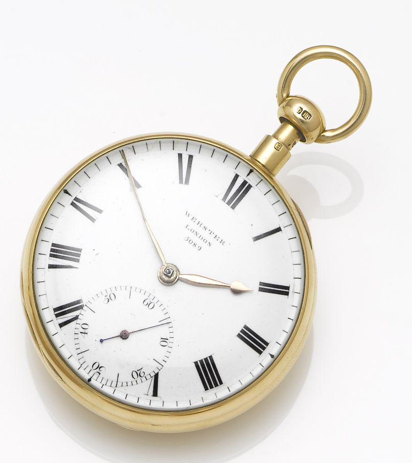 Richard Webster, London. An early 19th century 18ct gold open face quarter repeating pocket watch