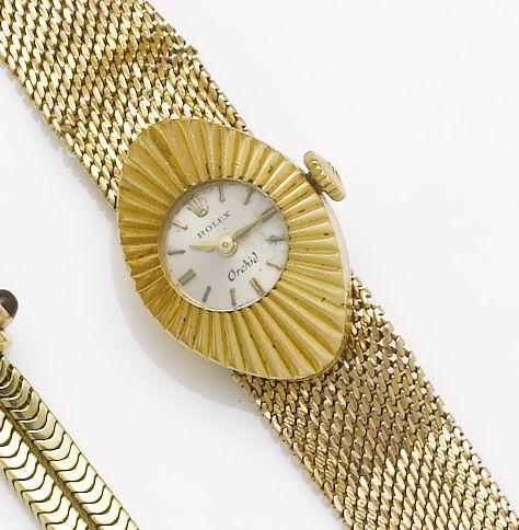 Rolex. A lady's 18ct rose gold bracelet watch