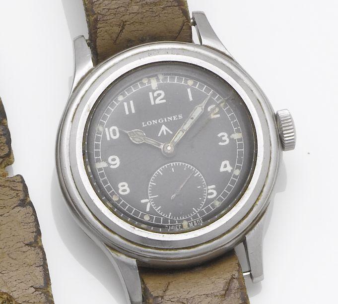Longines. A stainless steel military wristwatch