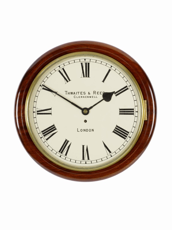 A late 19th century mahogany dial clock