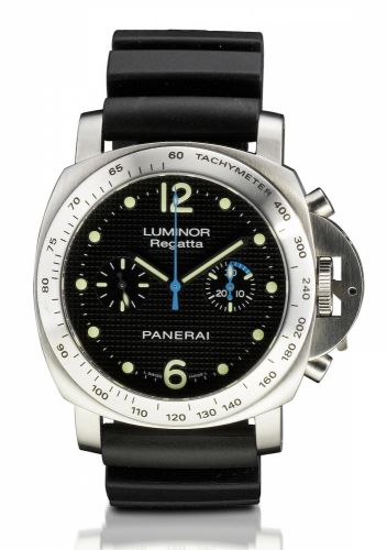 Officine Panerai. A fine and rare stainless steel special edition manual wind wristwatch with chronograph