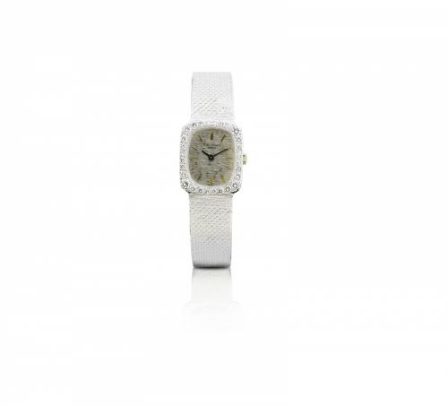 Patek Philippe. A fine 18ct white gold and diamond manual wind ladies wristwatch