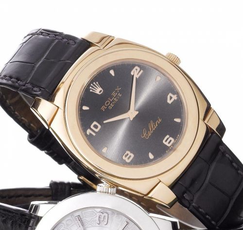 Rolex. A fine 18ct rose gold manual wind wristwatch with fitted box and papers