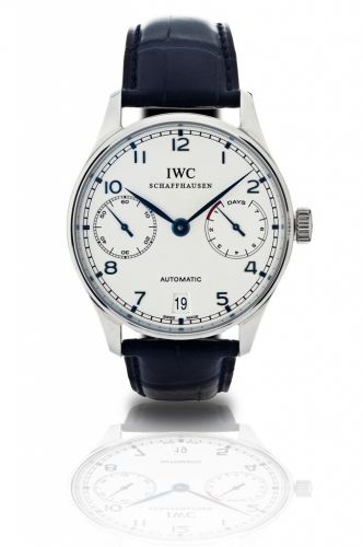 IWC. A fine stainless steel automatic wristwatch with 7 days power reserve