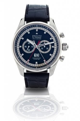 Zenith. A fine stainless steel automatic split second chronograph wristwatch