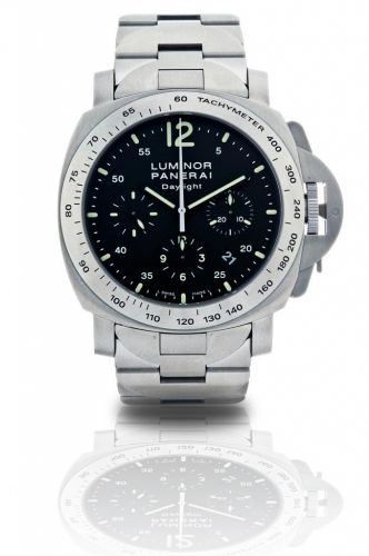 Officine Panerai. A fine limited edition stainless steel automatic chronograph with calendar wristwatch