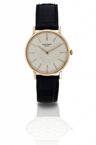 Patek Philippe. A very fine and rare 18ct gold manual wind wristwatch complete with box and certificate