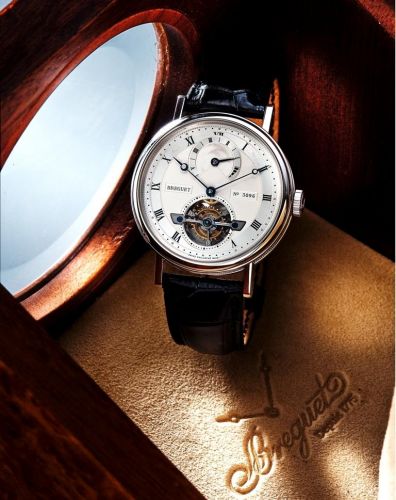 Breguet. A very fine and rare PT950 platinum automatic tourbillon wristwatch with 5 days power reserve