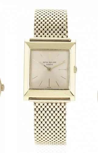 Patek Philippe. A fine 18ct gold bracelet watch together with Extract from Archives