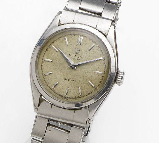 Rolex. A stainless steel manual wind bracelet watch Oyster Precision, Ref:6022, Case No.889669, Movement No.E40025, Circa 1952