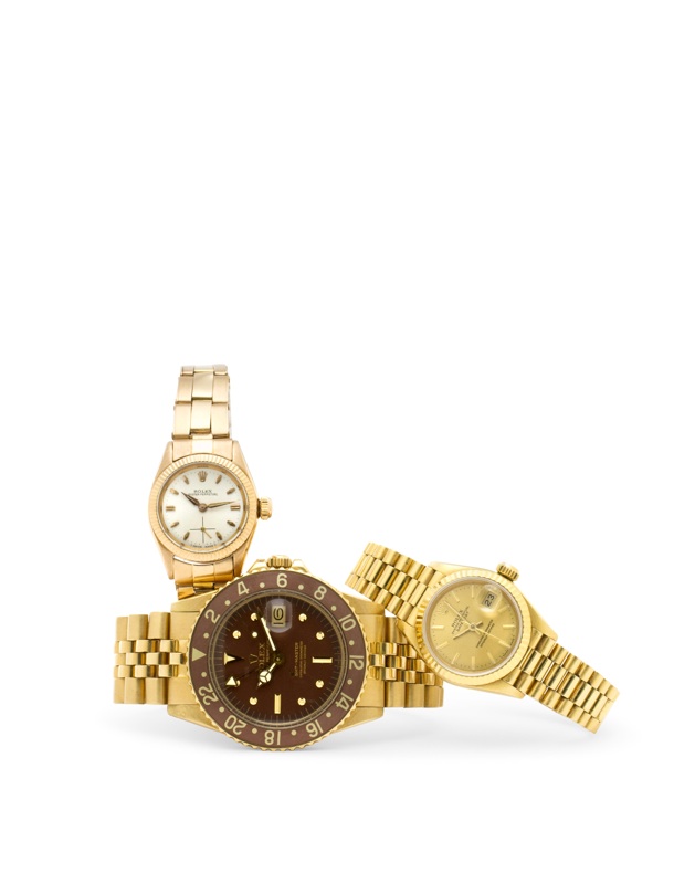 Rolex. A 18K rose gold automatic lady's wristwatch with braceletOyster Perpetual, Ref:6509 Case no. 326041, circa 1957