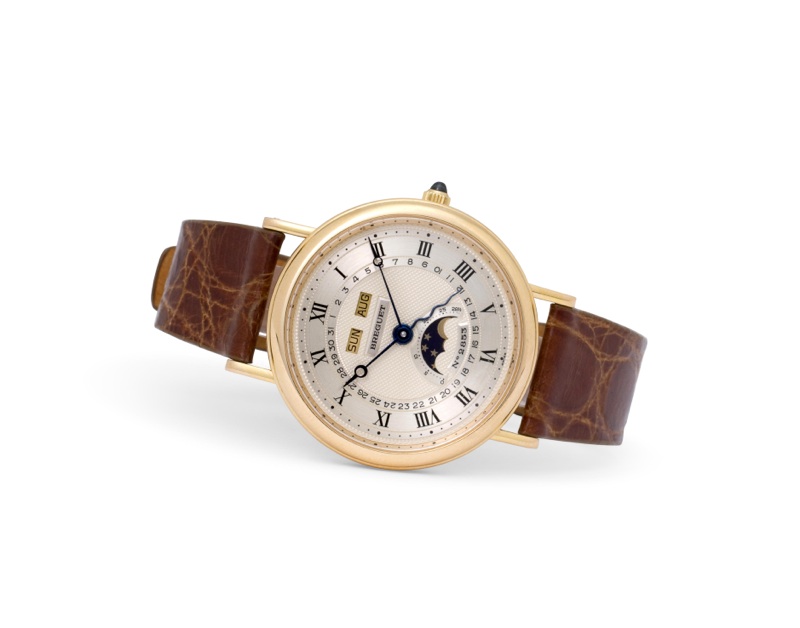 Breguet. A fine 18K rose gold automatic calendar wristwatch with moon Ref: 3040, No. 2853, 1990's