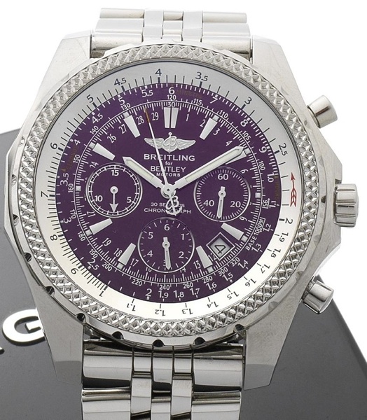 Breitling. A stainless steel automatic chronograph wristwatch together with Breitling fitted box For Bentley, Reference A25362, Case Number 2176497, Recent
