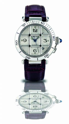 Cartier. A fine and rare stainless steel calendar automatic wristwatch