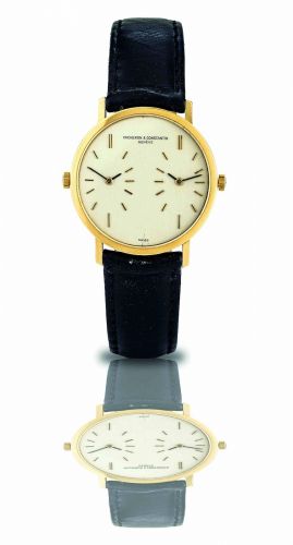 Vacheron Constantin. A fine 18ct gold manual wind dual time zone wristwatch
