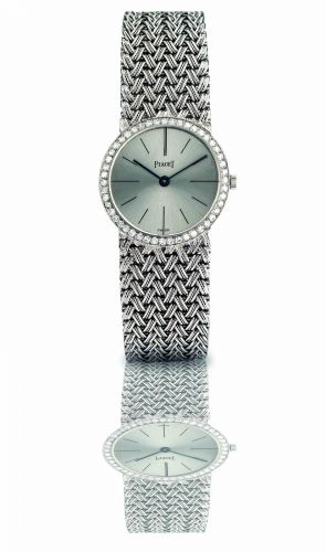 Piaget. A fine and rare 18ct white gold and diamond set lady's manual wind bracelet watch