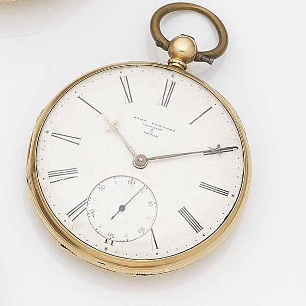 John Forrest, London. An 18ct gold key wind open face pocket watch