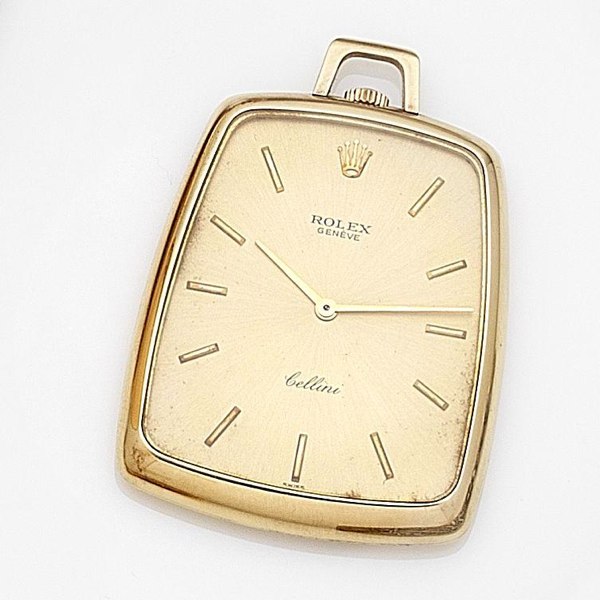 Rolex. An 18ct gold keyless wind open face pocket watch
