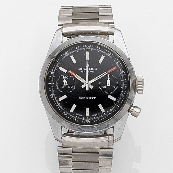 Breitling. A stainless steel manual wind chronograph bracelet watch