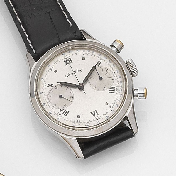 Breitling. A stainless steel manual wind chronograph wristwatch